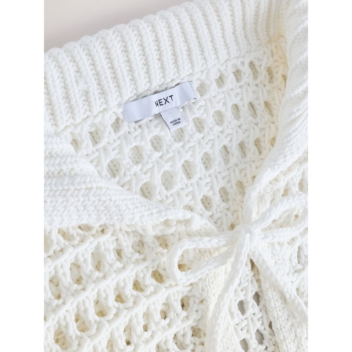 Cardigan à col marin noué sur le devant blanc, NEXT