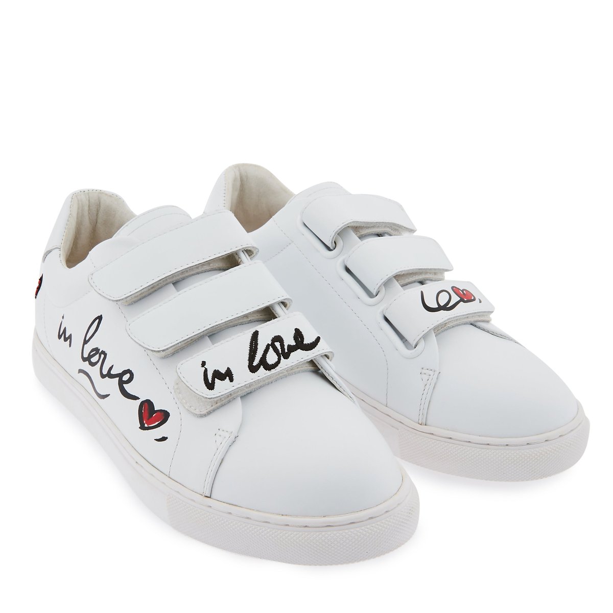 Baskets En Cuir Edith In Love Graf blanc, BONS BAISERS