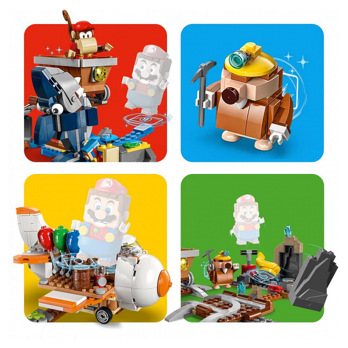 71425 Ensemble d extension course de chariot de mine de diddy kong Super Mario couleur unique, LEGO