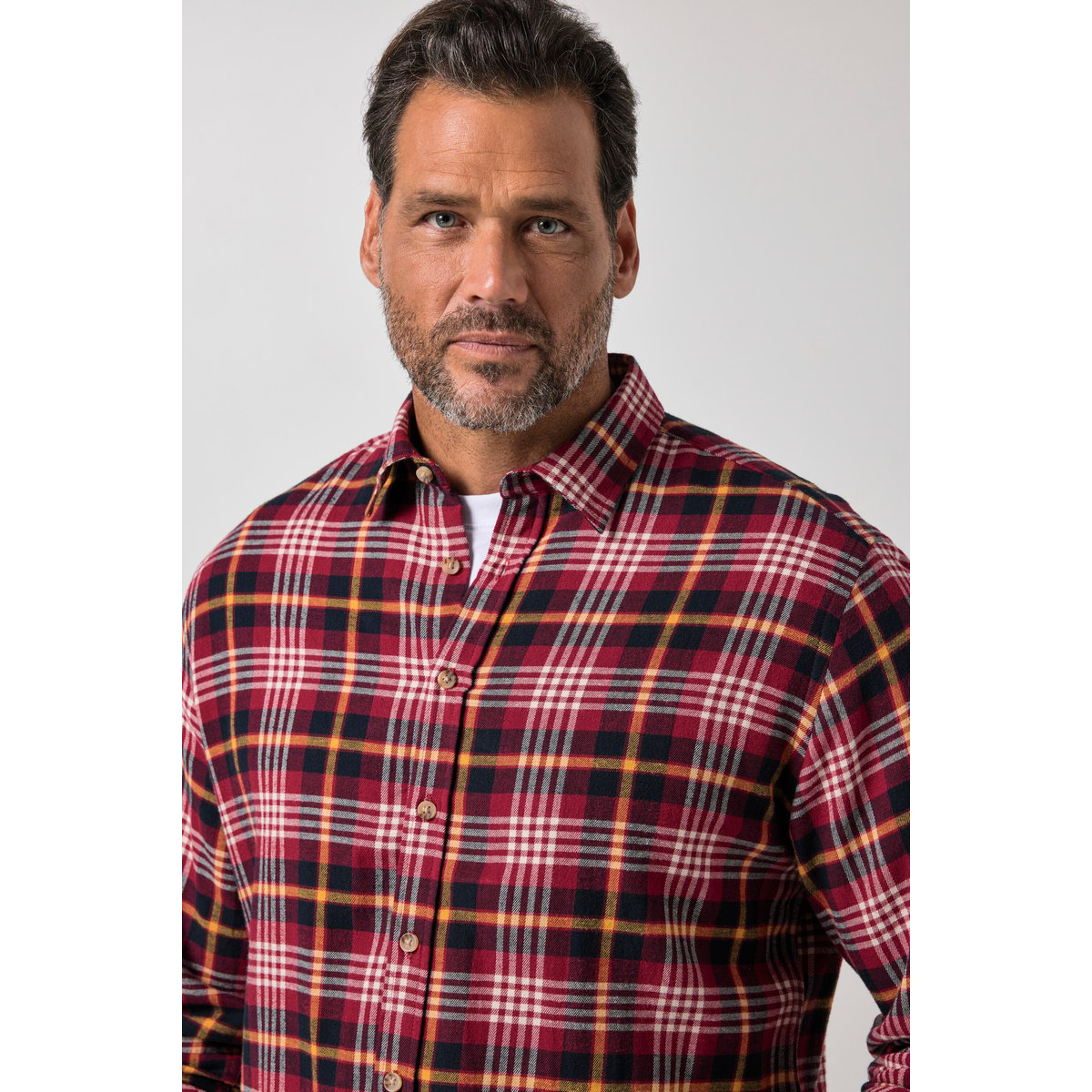 Chemise en flanelle rouge foncé, JP1880