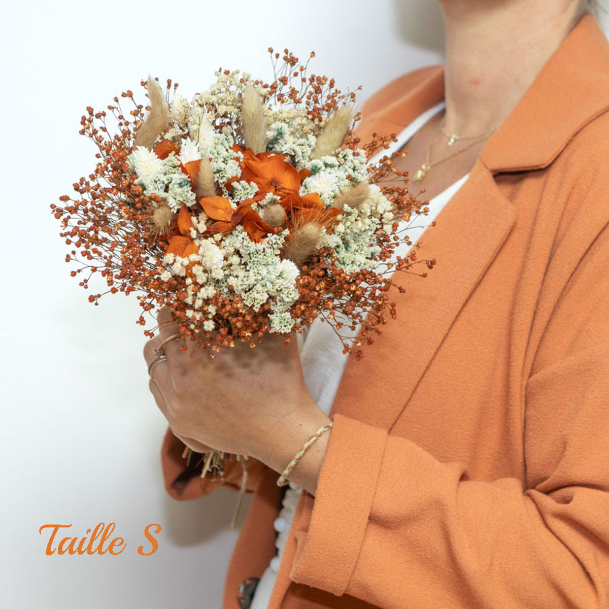 Bouquet de fleurs séchées S BETTY orange, RECONCILIATION VEGETALE