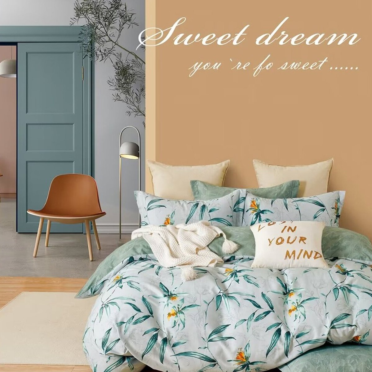 Parure housse de couette polycoton, Loucine multicolore, C DESIGN HOME TEXTILE