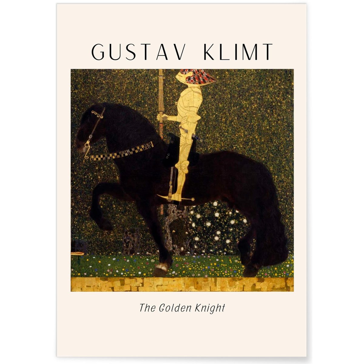 Affiche Gustav Klimt « The Golden Knight » blanc, L'AFFICHERIE