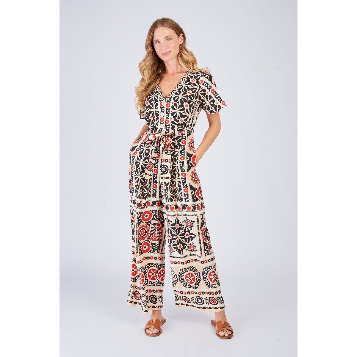 Yasna Jumpsuit red print/black, DERHY