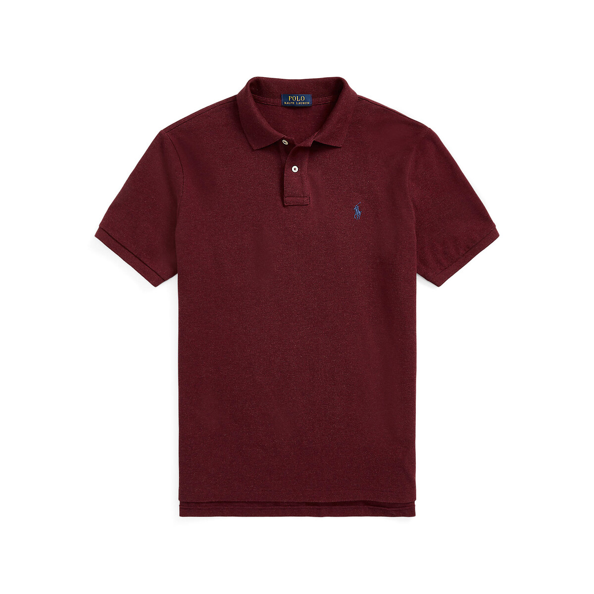 Polo coupe ajustée en piqué bordeaux, POLO RALPH LAUREN
