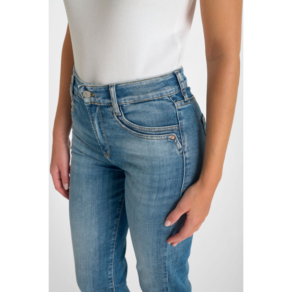Jeans droite , longueur 34 blue, LE TEMPS DES CERISES
