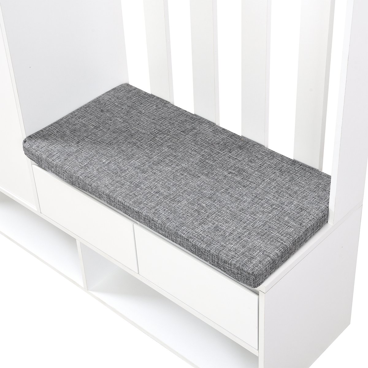 Vestiaire d'entrée avec banc et rangement, PORTER-D blanc, MEUBLES COSY