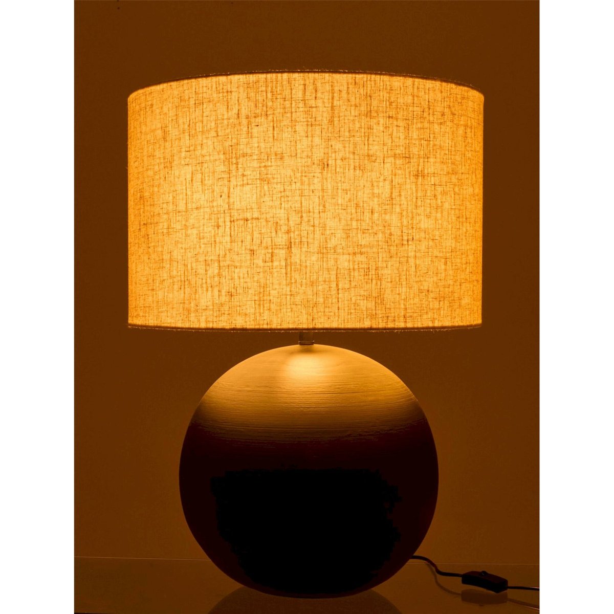 Lampe de table boule en céramique noir et beige, RECOLLECTION