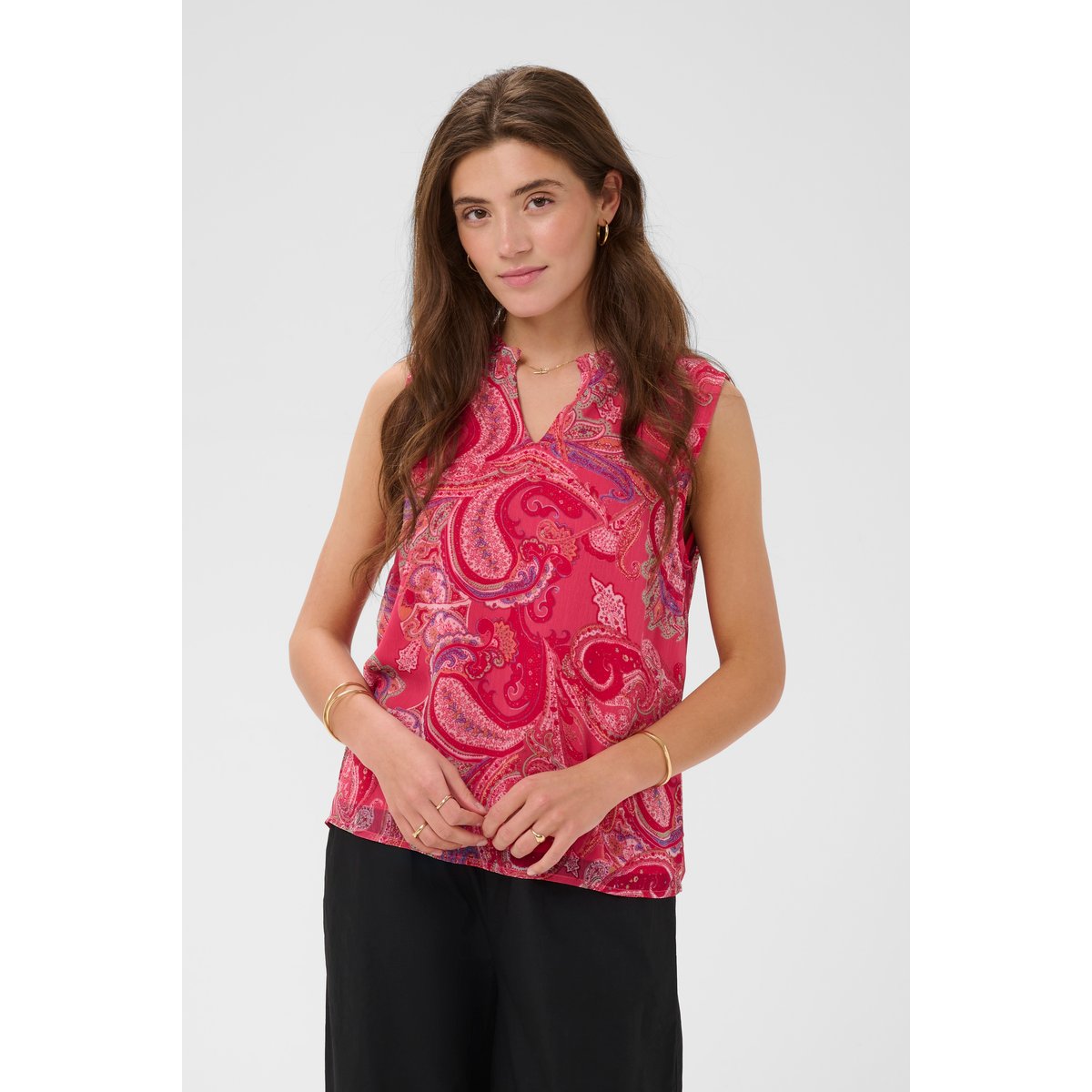 Blouse sans manches rose cachemire, CREAM