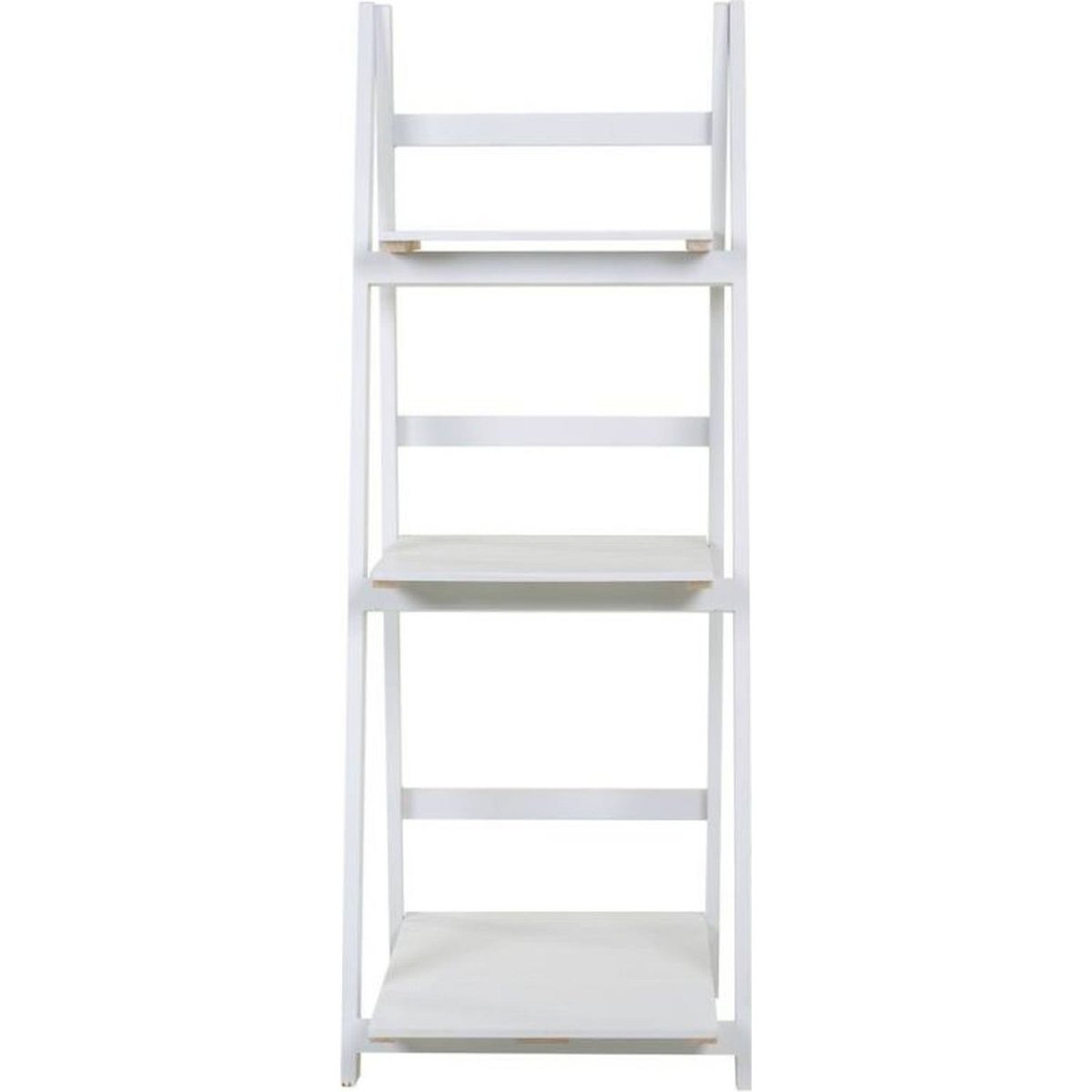 Étagère rectangulaire en bois paulownia contemporain blanc mat bois clair, RECOLLECTION