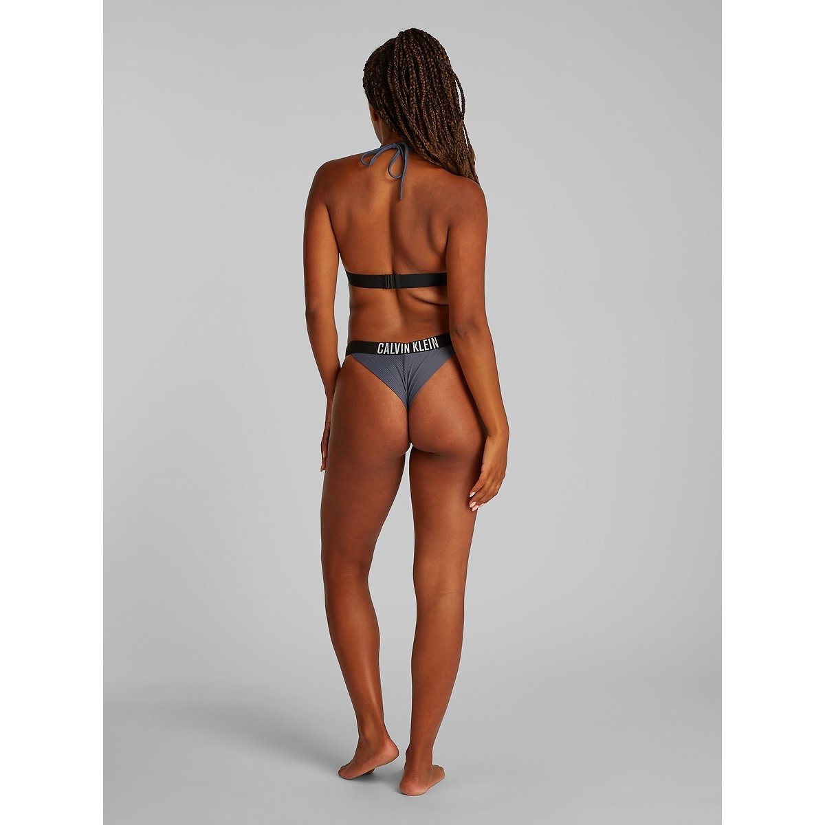 Ribbed Triangle Bikini Top, Intense Power Rib grey, CALVIN KLEIN UNDERWEAR