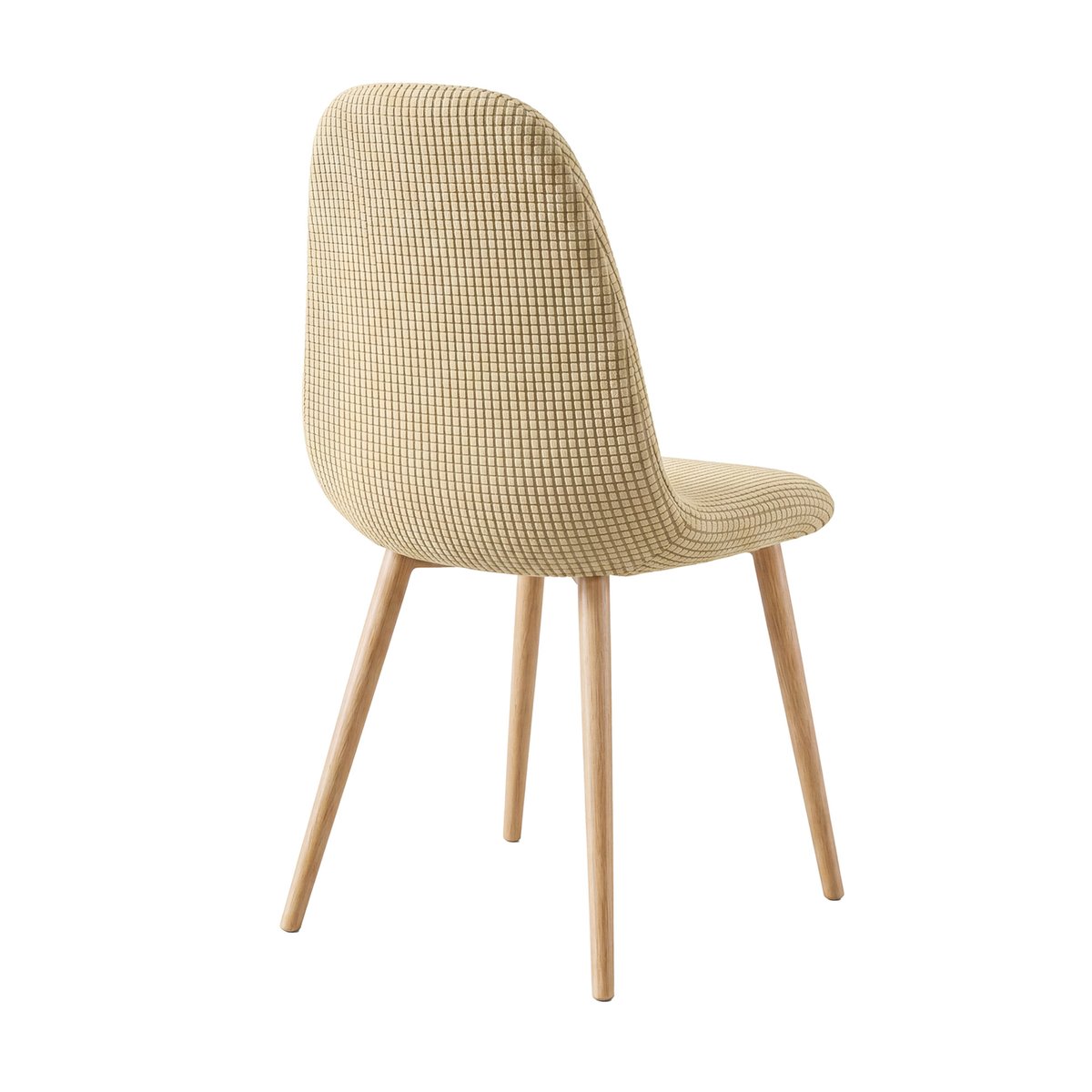 Housse de chaise scandinave extensible en tissu gaufré lin, DOUCEUR D'INTÉRIEUR