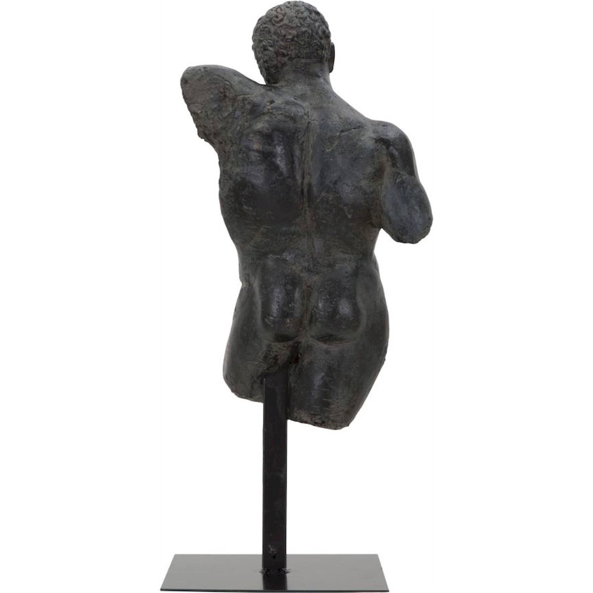 Buste homme sculpture socle métal INDUSTRIAL noir, RECOLLECTION