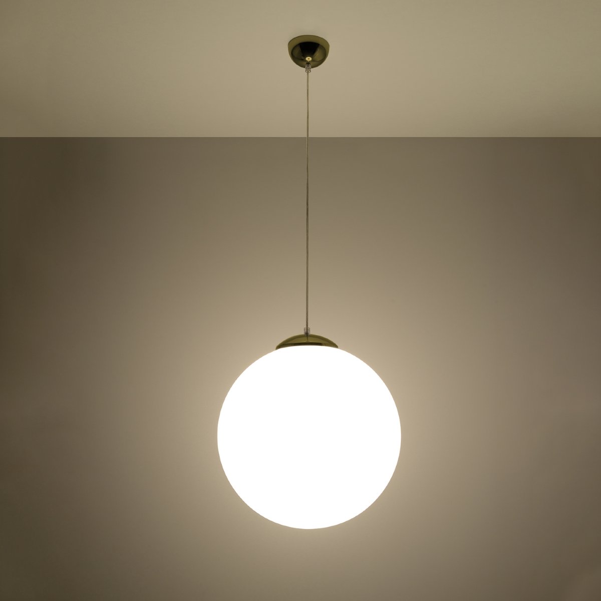 Suspension Acier Or/Blanc E27 1 Ugo 40 jaune, EDEN