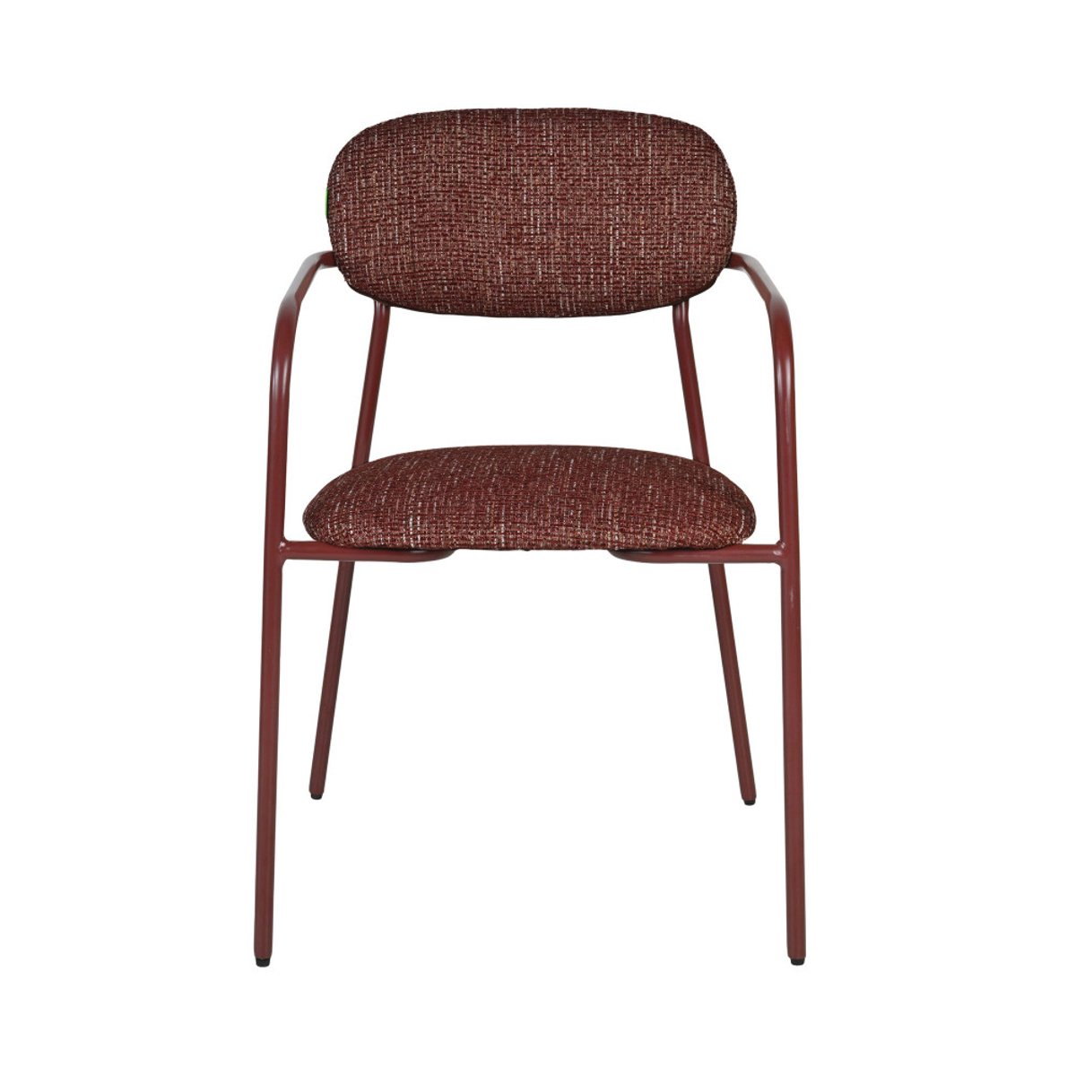 Lot de 2 fauteuils de table en tissu pieds métal- ANATOLE bordeaux, DRAWER