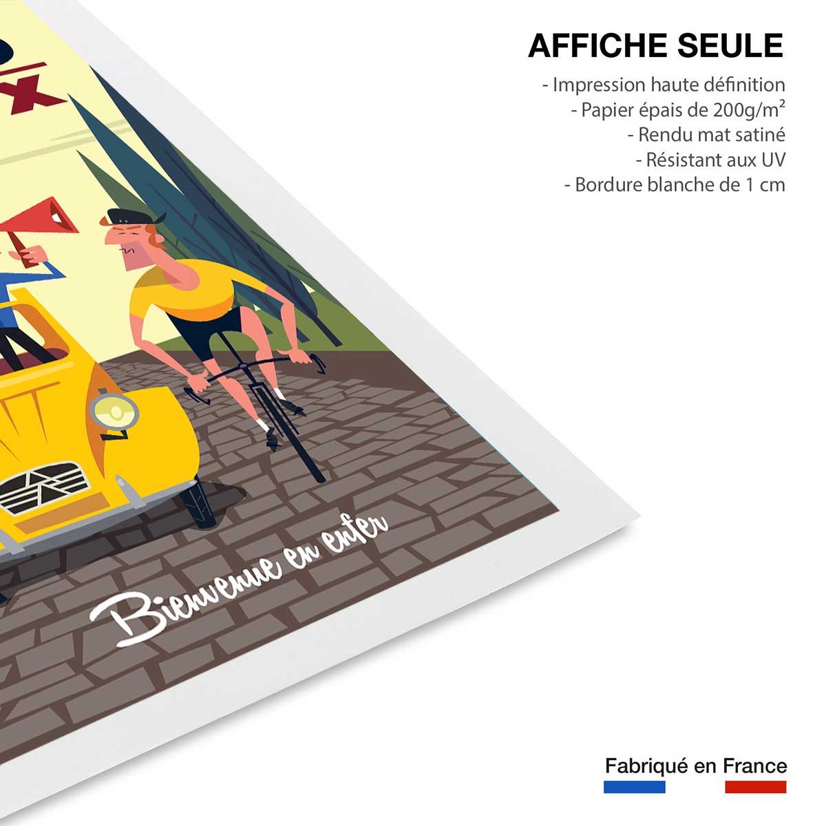 Affiche Course Paris - Roubaix affiche seule, HEXOA