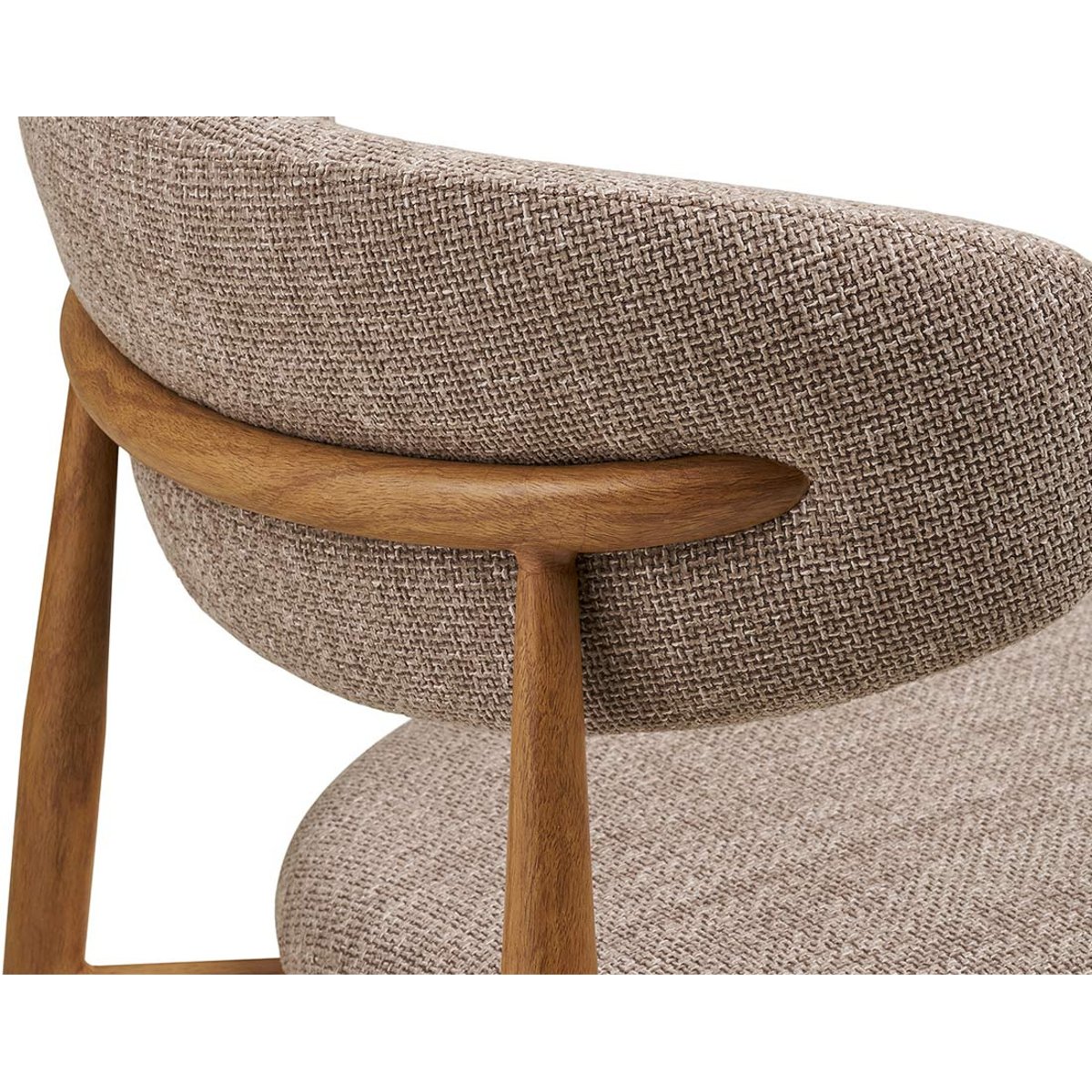 Lot de 2 chaises en tissu texturé, EDDIE bois / beige, BEST MOBILIER