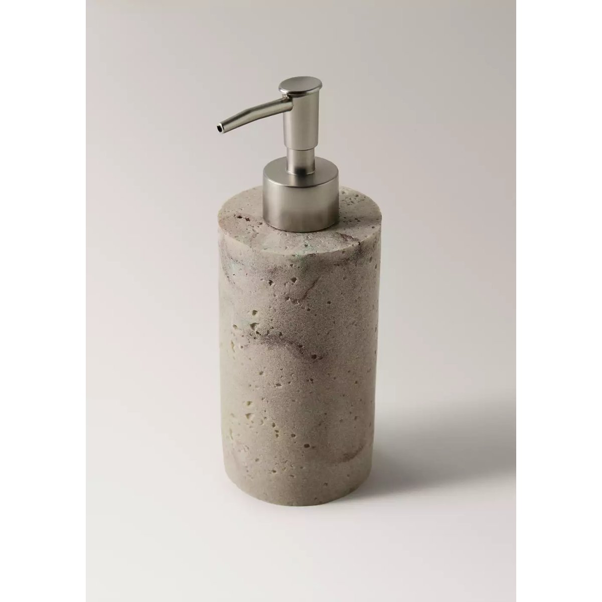 Distributeur de savon en résine effet travertin sable, MANGO HOME