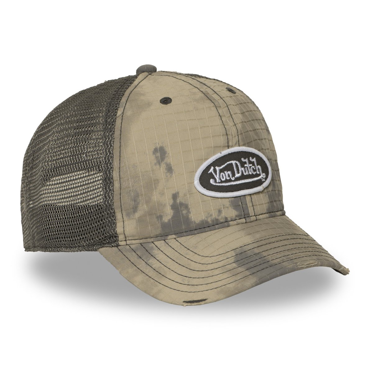 Casquette trucker MAC beige/kaki/gris, VON DUTCH
