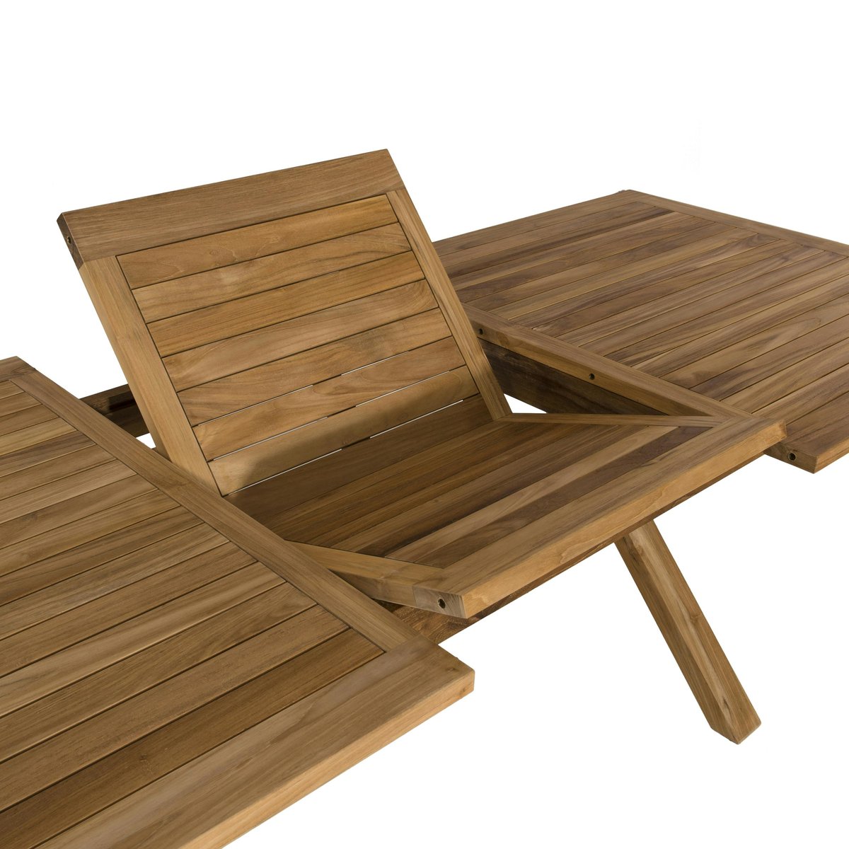 Ensemble de repas de jardin en teck table extensible et 8 chaises ALERIA bois naturel, PIER IMPORT