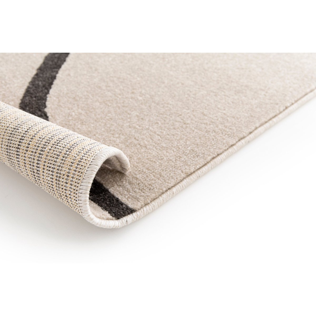 Tapis géométrique doux et confortable BILBAO beige sable, AFK LIVING
