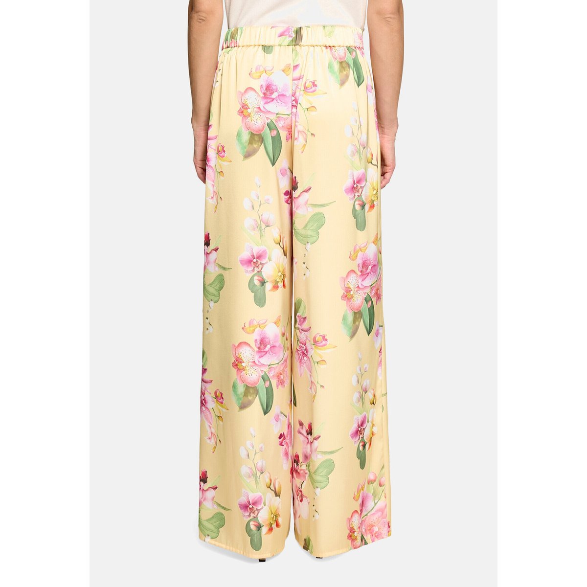 Pantalon Marlene à imprimé à fleurs yellow/rosé, VERA MONT