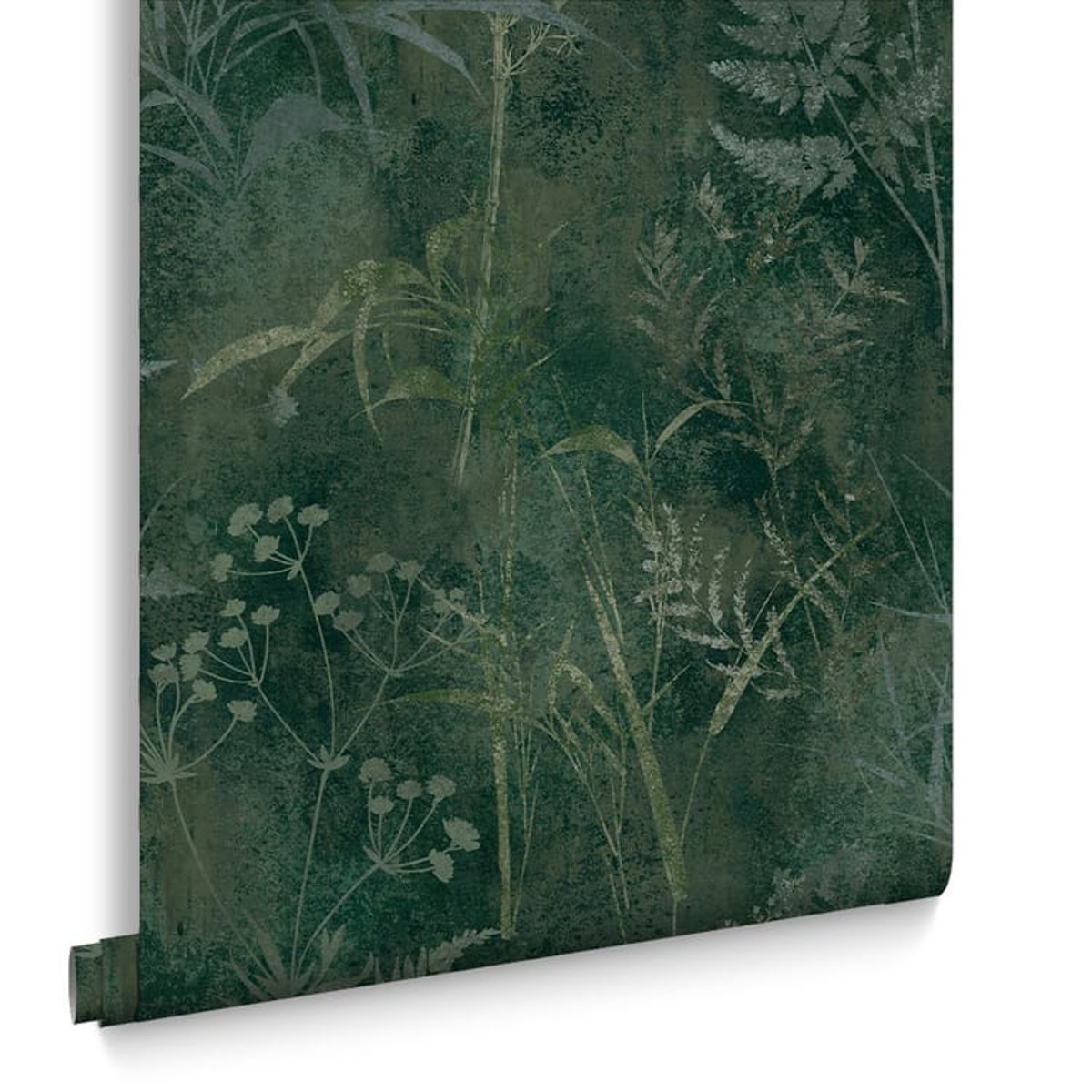 Papier peint Restore Emerald vert, beige fumé, GRAHAM ET BROWN
