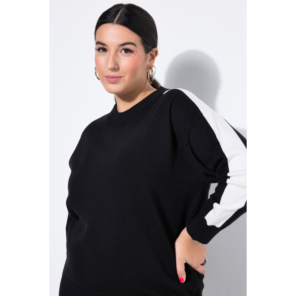 Pull oversize à manches ballon noir, STUDIO UNTOLD