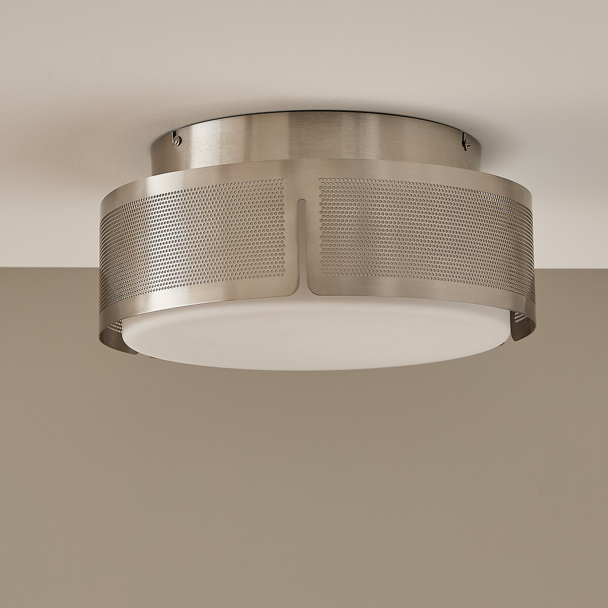 Darja Iron and Opaline Wall/Ceiling Light satin nickel, AM.PM