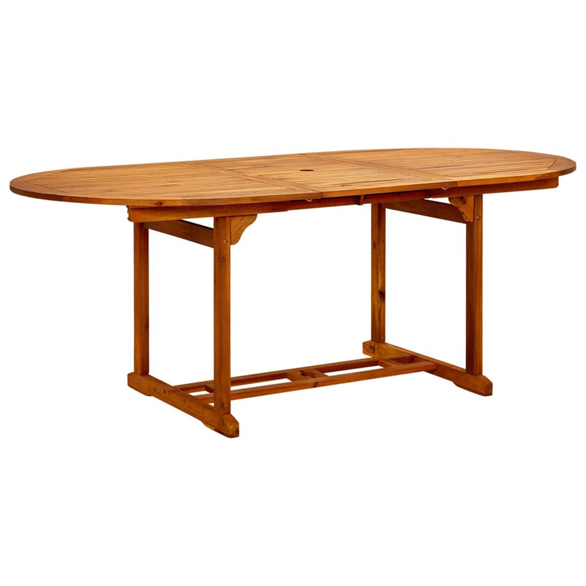 Table de jardin ovale en acacia marron foncé, HOME MAISON