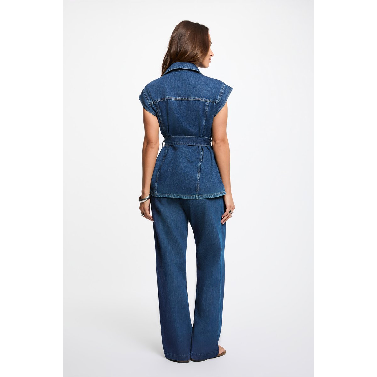 Veste sans manches jean denim brut, MORGAN