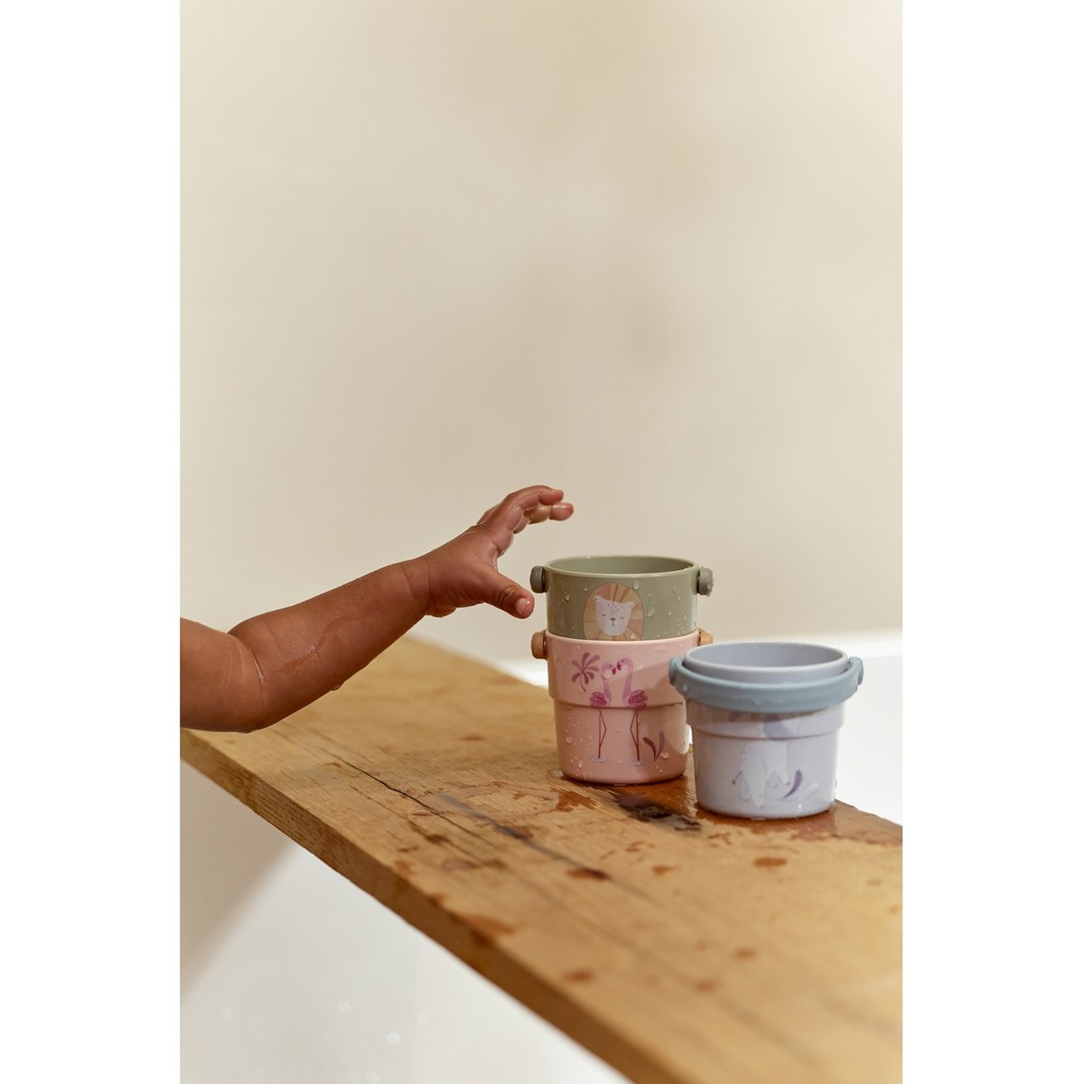 Lot de 4 gobelets de bain multicolore, LITTLE DUTCH