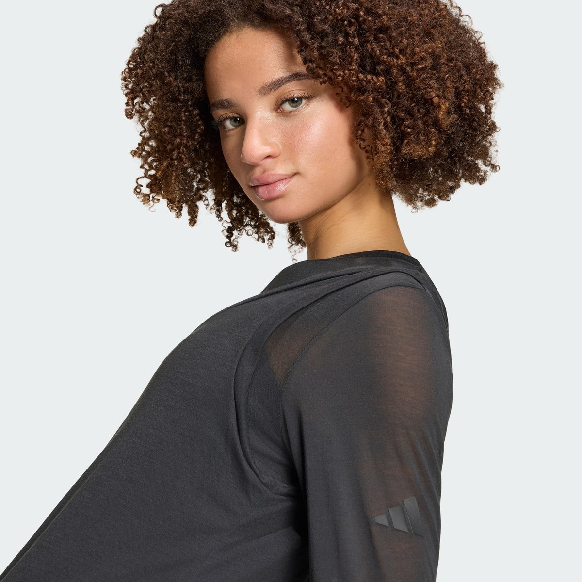 Haut Manches Longues Transparent Soft Lux Haut Manches Longues Transparent Soft Lux black, ADIDAS SPORTSWEAR