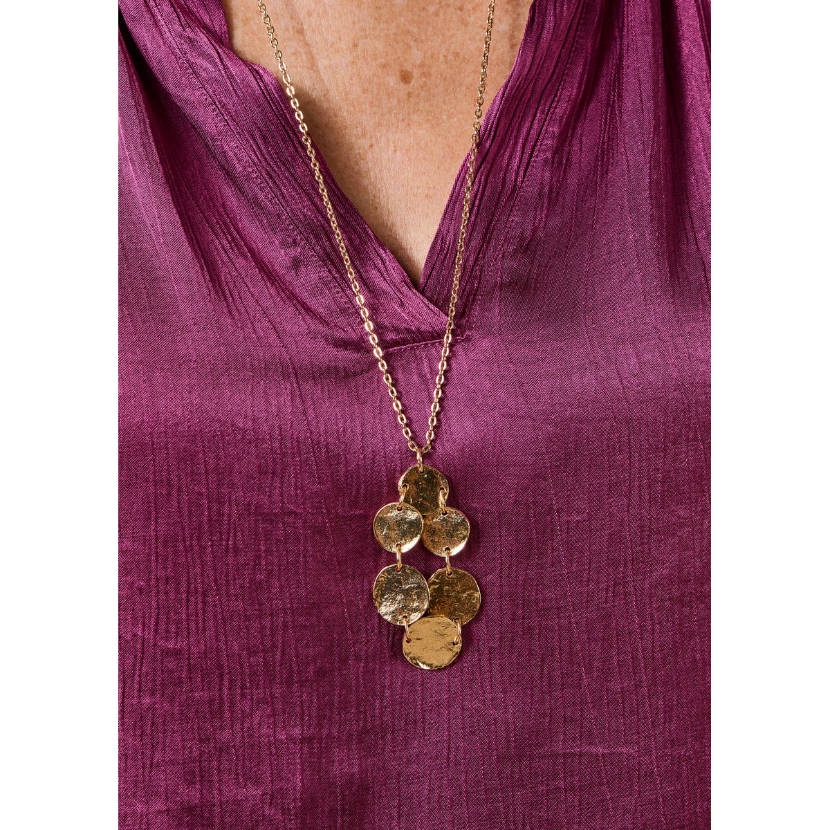 Collier doré martelé light gold, LA FEE MARABOUTEE