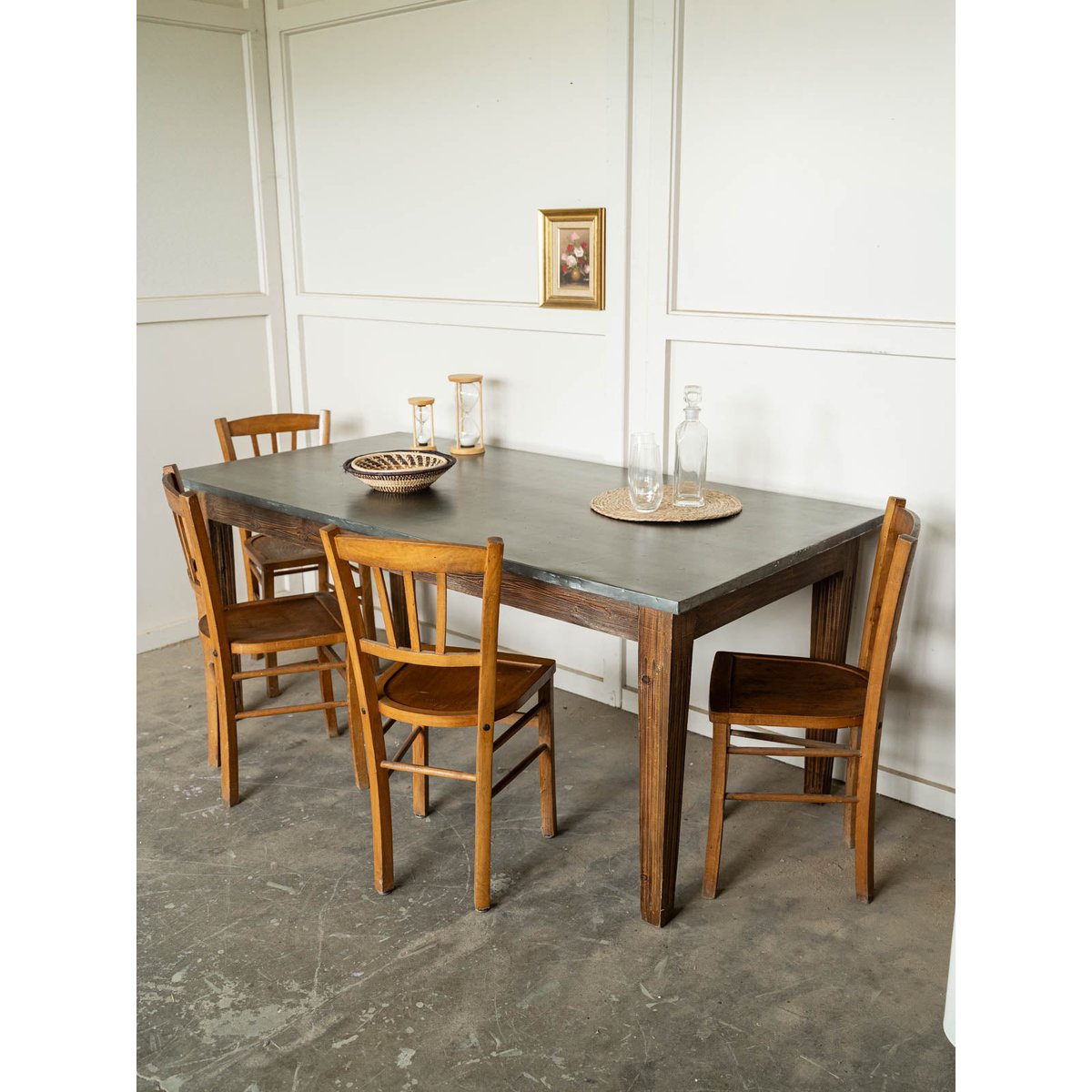 Grande table à manger de campagne Romy N°1556 - Bon état bois foncé, DEBONGOUT