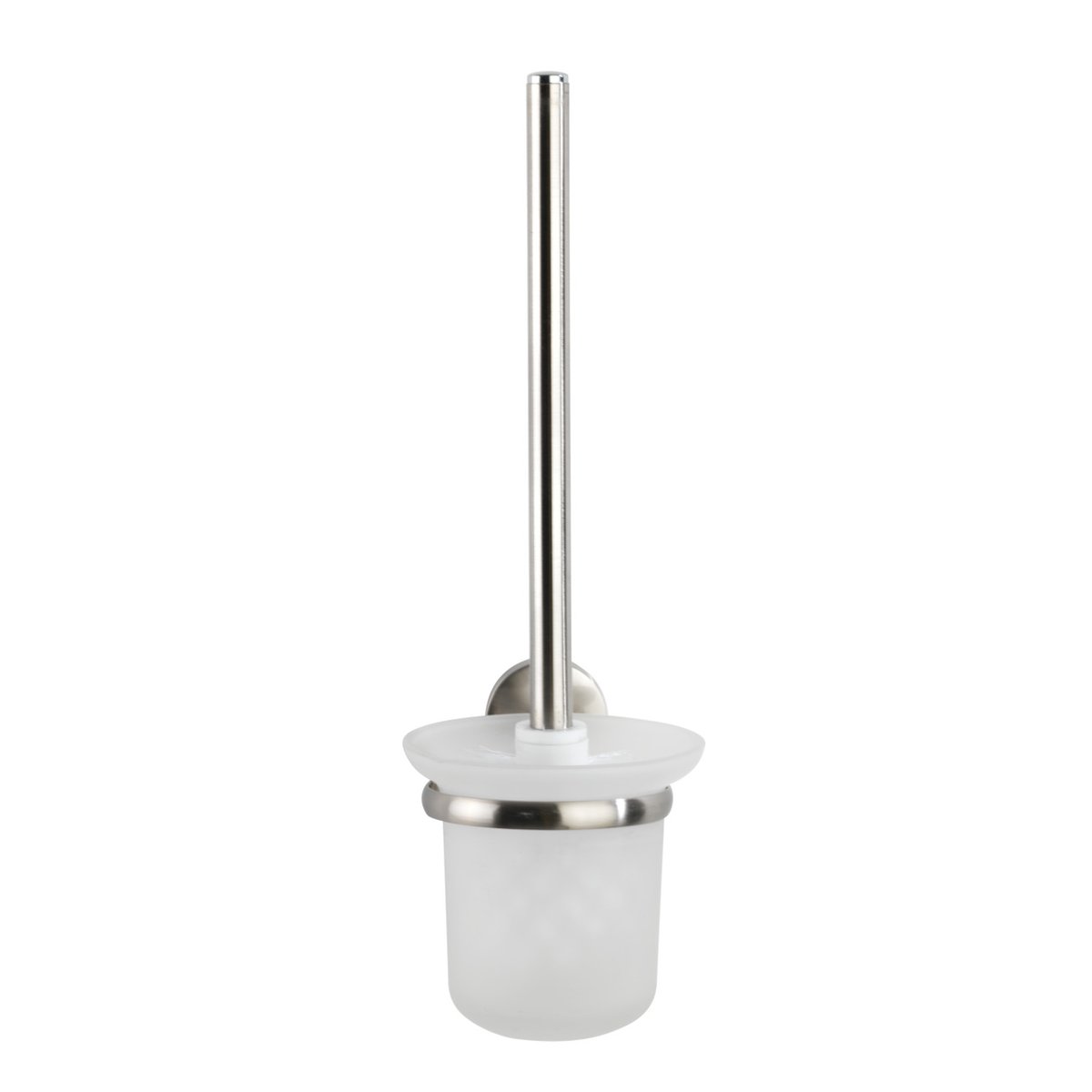 Brosse WC mural avec support amovible CUBA argent mat, WENKO