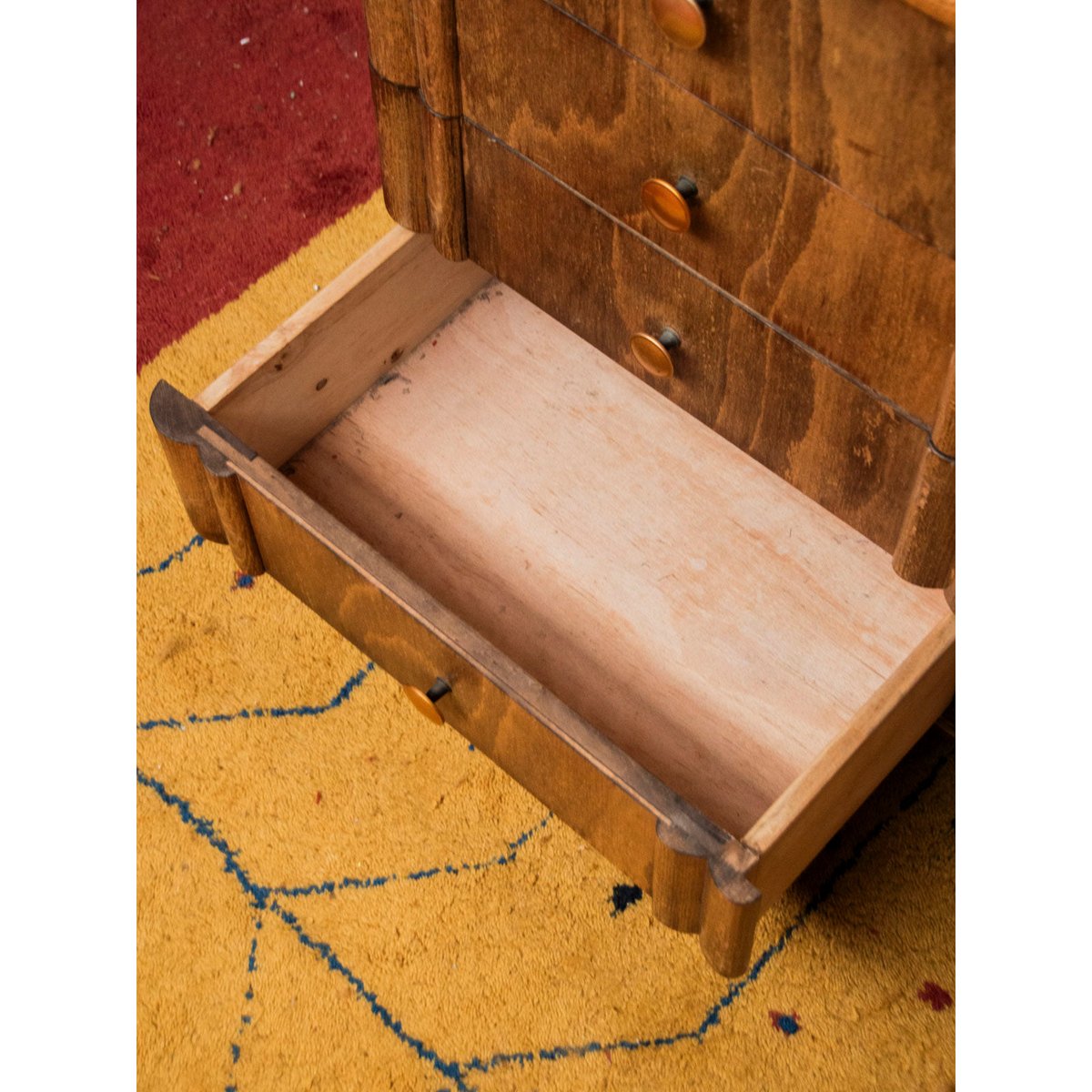 Buffet en bois foncé et doré Gilbert N°810 - Bon état bois foncé, DEBONGOUT