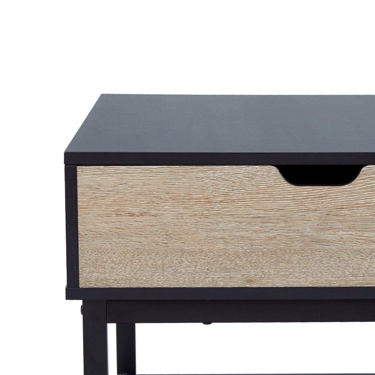 Table basse bicolore avec plateau relevable et rangement ouvert, Noir, BRYSON couleur unique, TEAMSON HOME