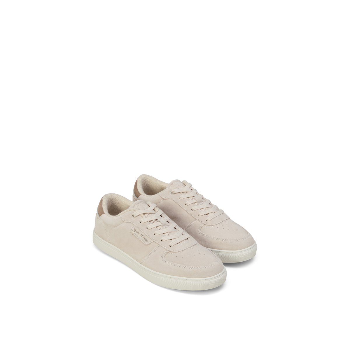 Baskets en cuir velours avec doublure en éponge beige, MARC O'POLO