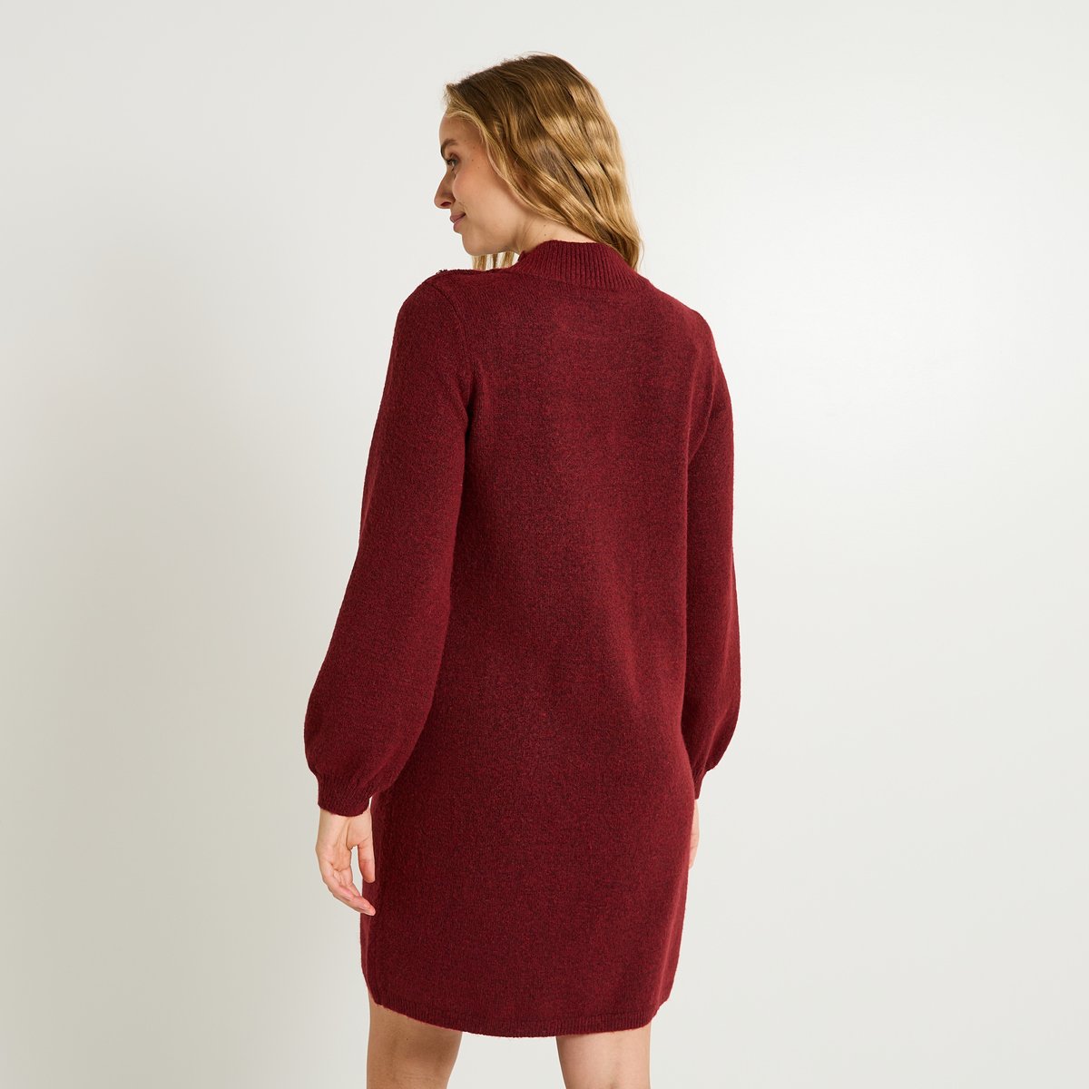 Robe pull col montant orange bordeaux, GRAIN DE MALICE