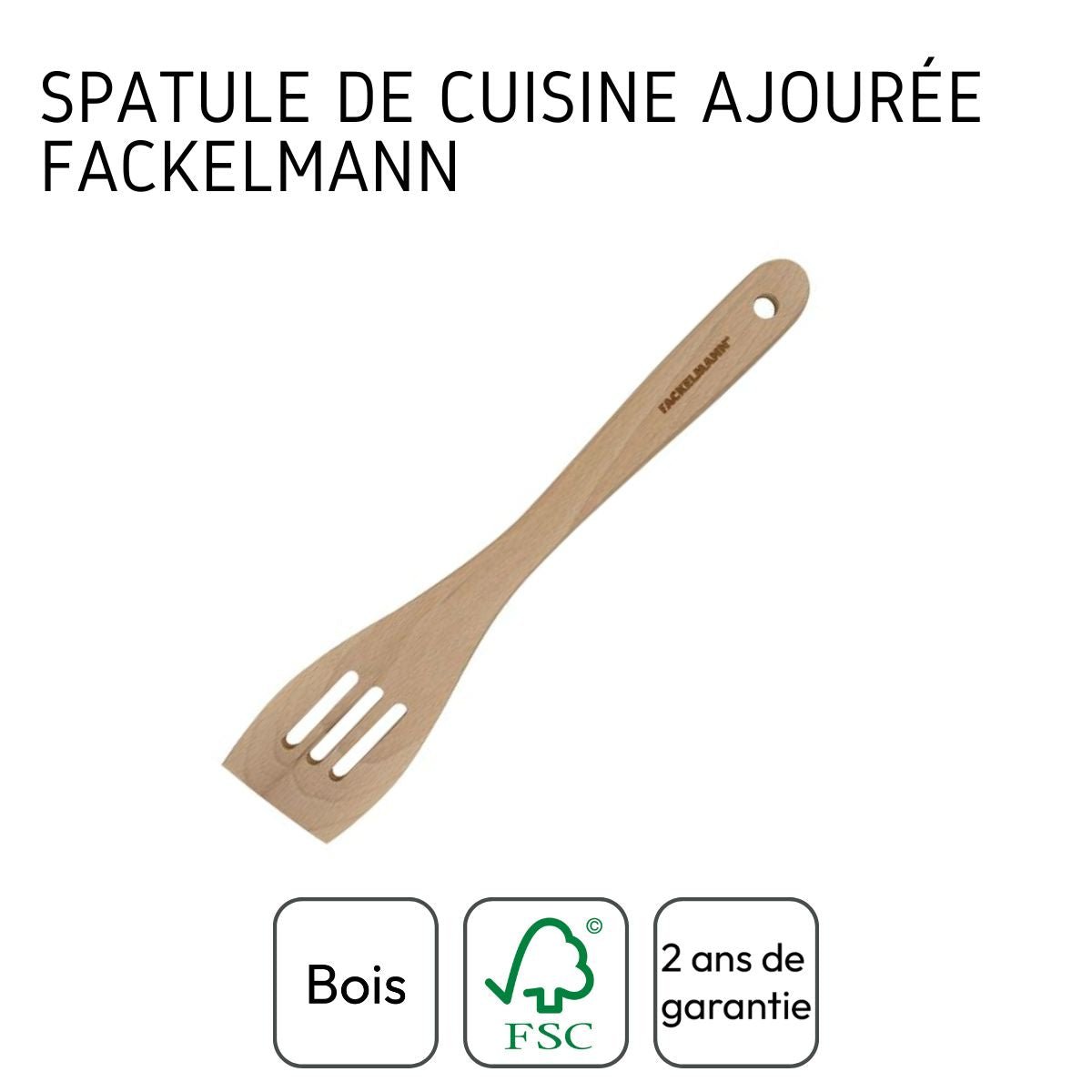 Set de 2 ustensiles de cuisine spatule en bois NATURE bois brun, FACKELMANN