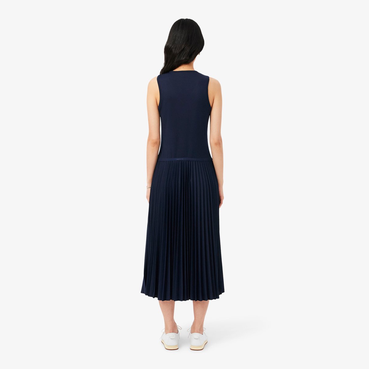 Robe longue plissée sans manches bleu-166, LACOSTE