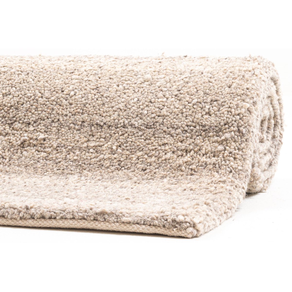 Tapis en laine vierge noué à la main gris, THEKO