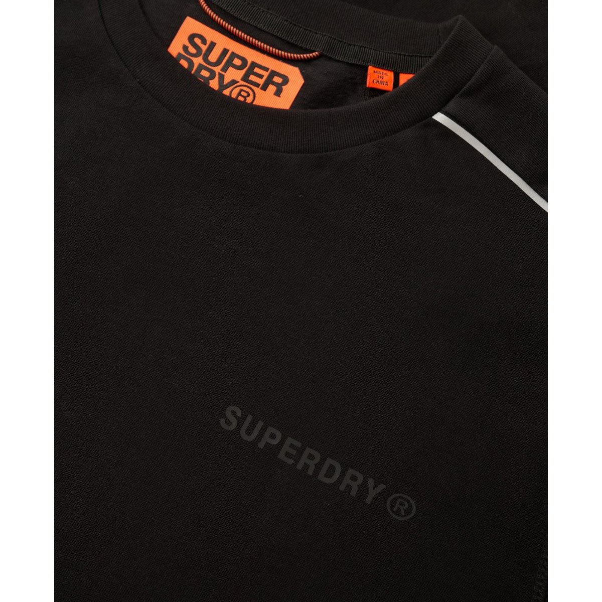 T-shirt décontracté à logo Tech noir/réfléchissant, SUPERDRY