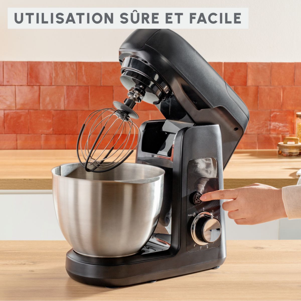 Robot pâtissier Bake Partner noir QA525810 couleur unique, MOULINEX