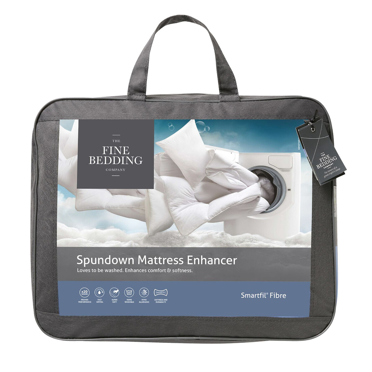 Spundown, Hypoallergenic Mattress Topper white, THE FINE BEDDING COMPANY