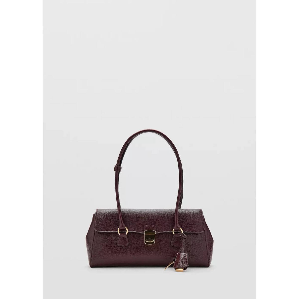 Sac de ville porté épaule rabat bordeaux, MANGO