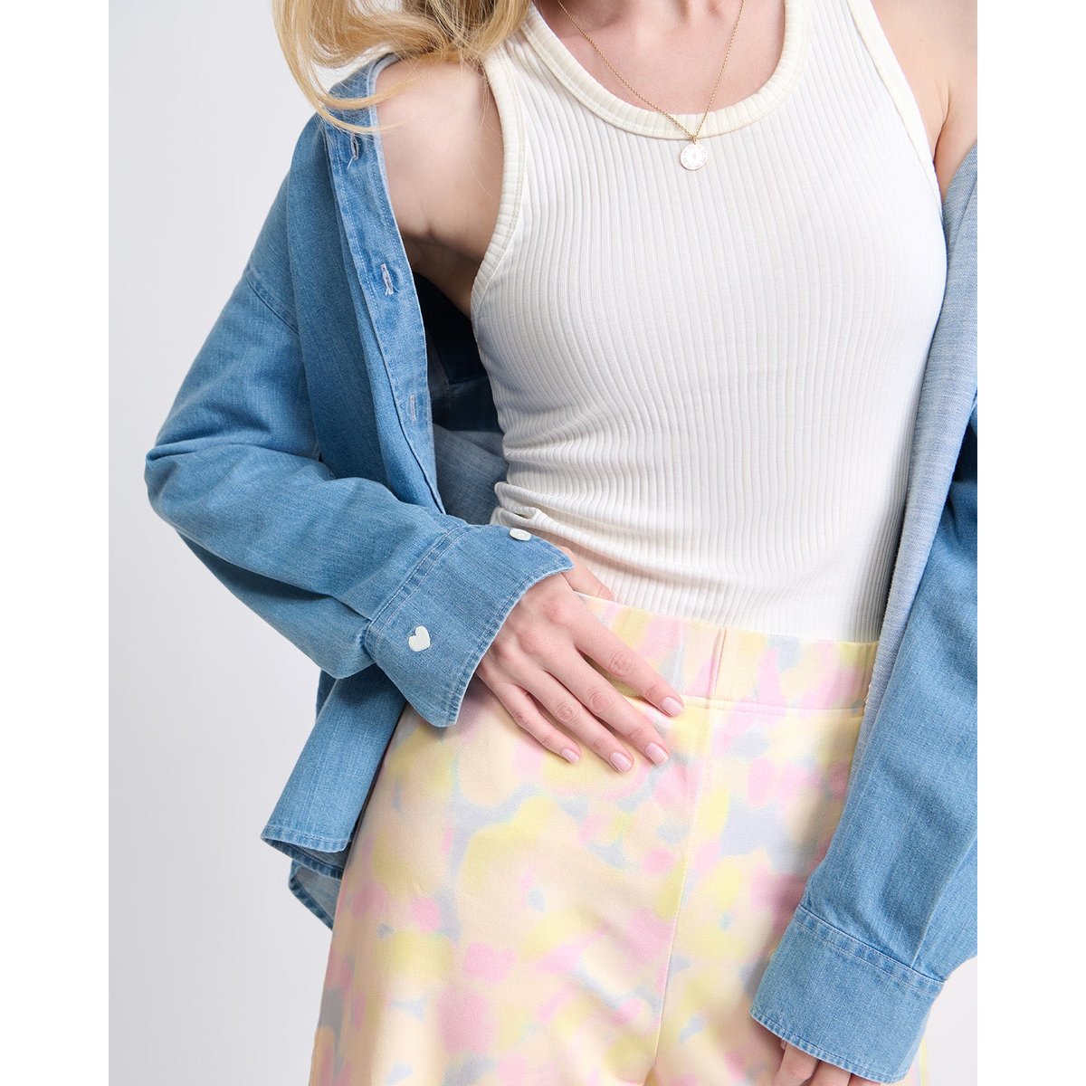Pantalon en coton bio imprimé coloré multicolore, EMOI EMOI