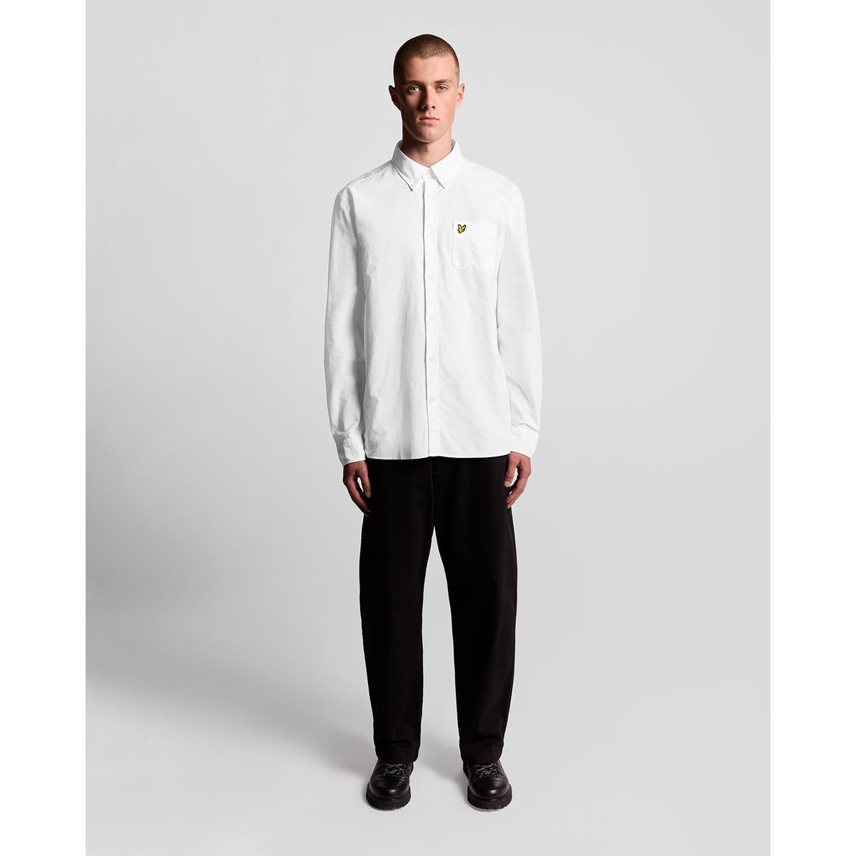 Chemise Oxford en coton boutonné blanc, LYLE & SCOTT