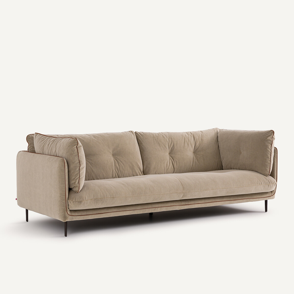Zetel van stonewashed fluweel, BOTERO grijs shiitaké, AM.PM